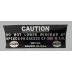Empi Speed Warning Decal